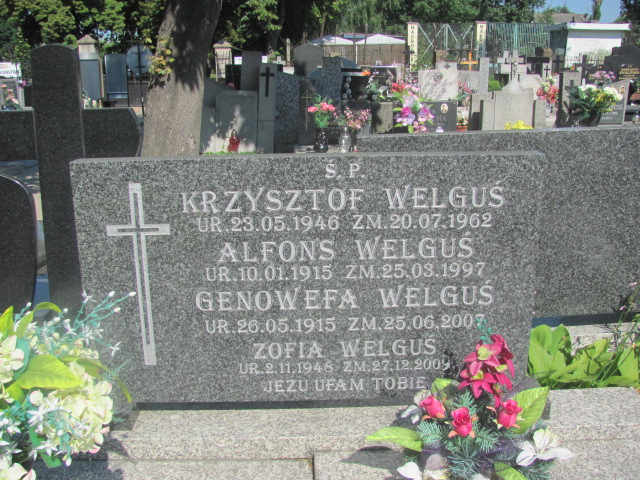 Zofia Welguś 1946 Zduńska Wola parafia - Grobonet - Wyszukiwarka osób pochowanych