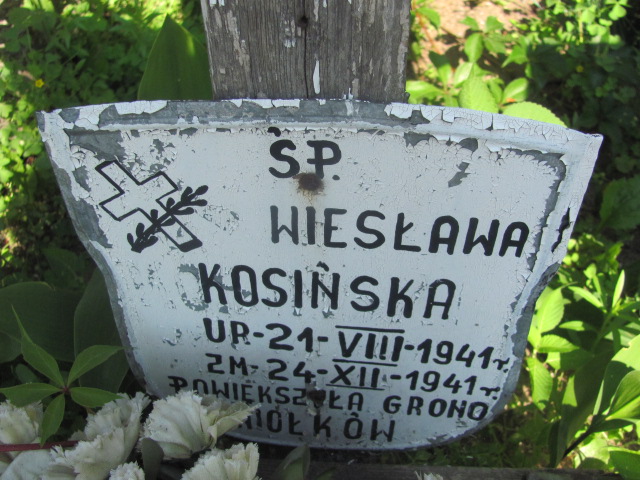 Wiesława Kosińska 1941 Zduńska Wola parafia - Grobonet - Wyszukiwarka osób pochowanych