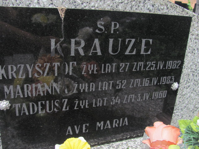 Krzysztof Krauze Zduńska Wola parafia - Grobonet - Wyszukiwarka osób pochowanych